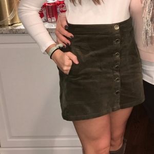 Olive green corduroy skirt